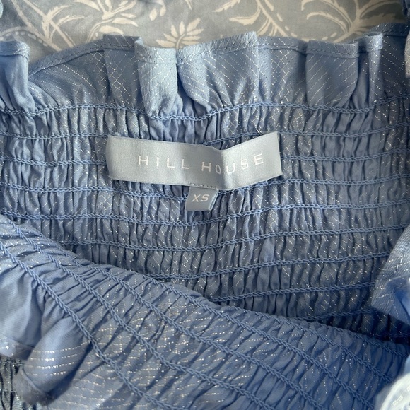 Hill House Nesli Nap Dress in Light Blue Glitter Check, XS - Picture 4 of 6